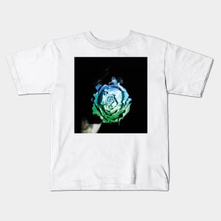 Blue green rose Kids T-Shirt